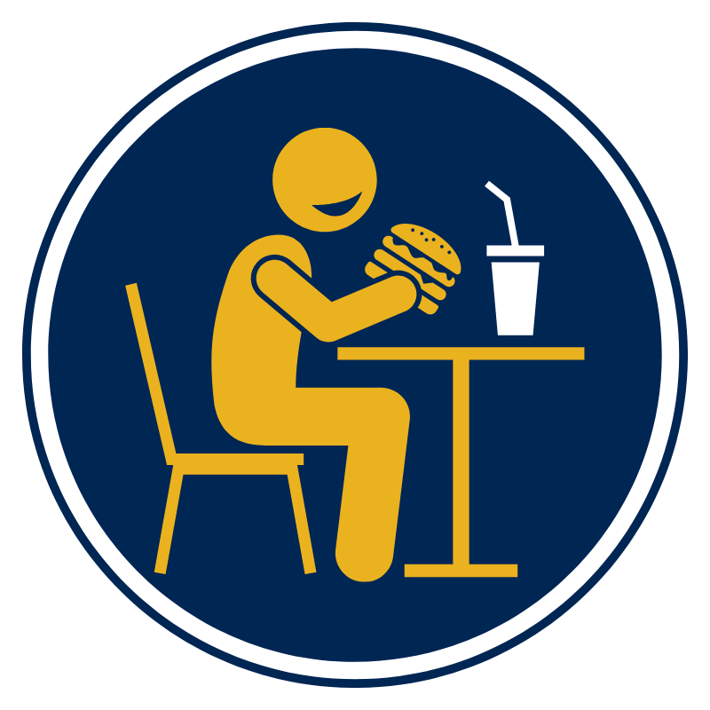 Graphic of person eating